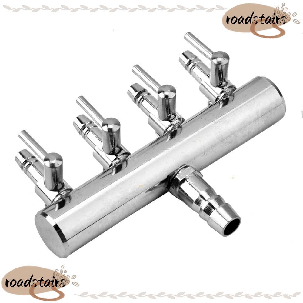ROADSTAIRS Air Flow Valve, 4 Way 2 Way Aquarium Air Valve, Splitter Control 8mm Turn to 4mm Stainles
