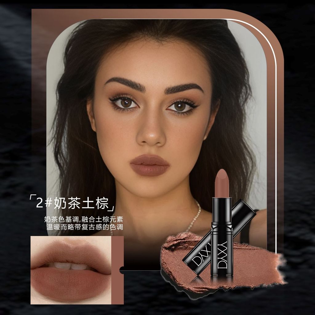 Super Hot Matte Lipstick Nude White Matte Black Chocolate Gothic Dirty Orange Black Purple ป้านิช