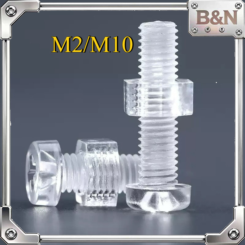 โปร่งใส Cross หัวกลม Bolt PC พลาสติก Bolt/Nut M2/M2.5/M3/M4/M5/M6/M8/M10B&N