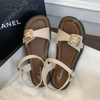 MARCOS รองเท้าแตะผู้หญิง พื้นนุ่ม ตกแต่งโลหะ รองเท้าแฟชั่นผู้หญิง ป้องกันลื่น สวมใส่สบาย รอง เ ทา แตะผู้หญิง #10