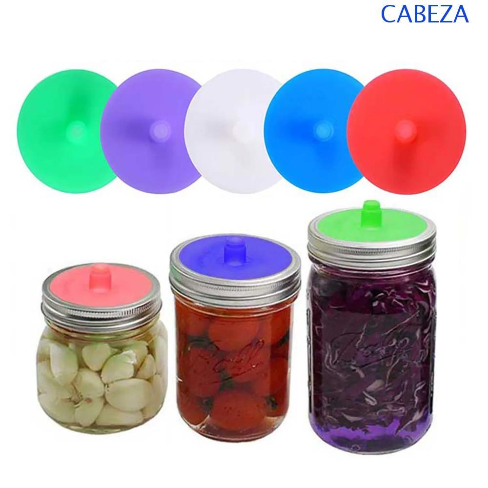 CABEZA 5 ชิ้นซิลิโคนหมักฝาปิด,แหวนโลหะ 70/86 มม.Mason Jar ฝาปิด,ปฏิบัติรั่วซึมทนทานปิดผนึกขวดปากกว้างฝาครอบเมล็ดกาแฟ