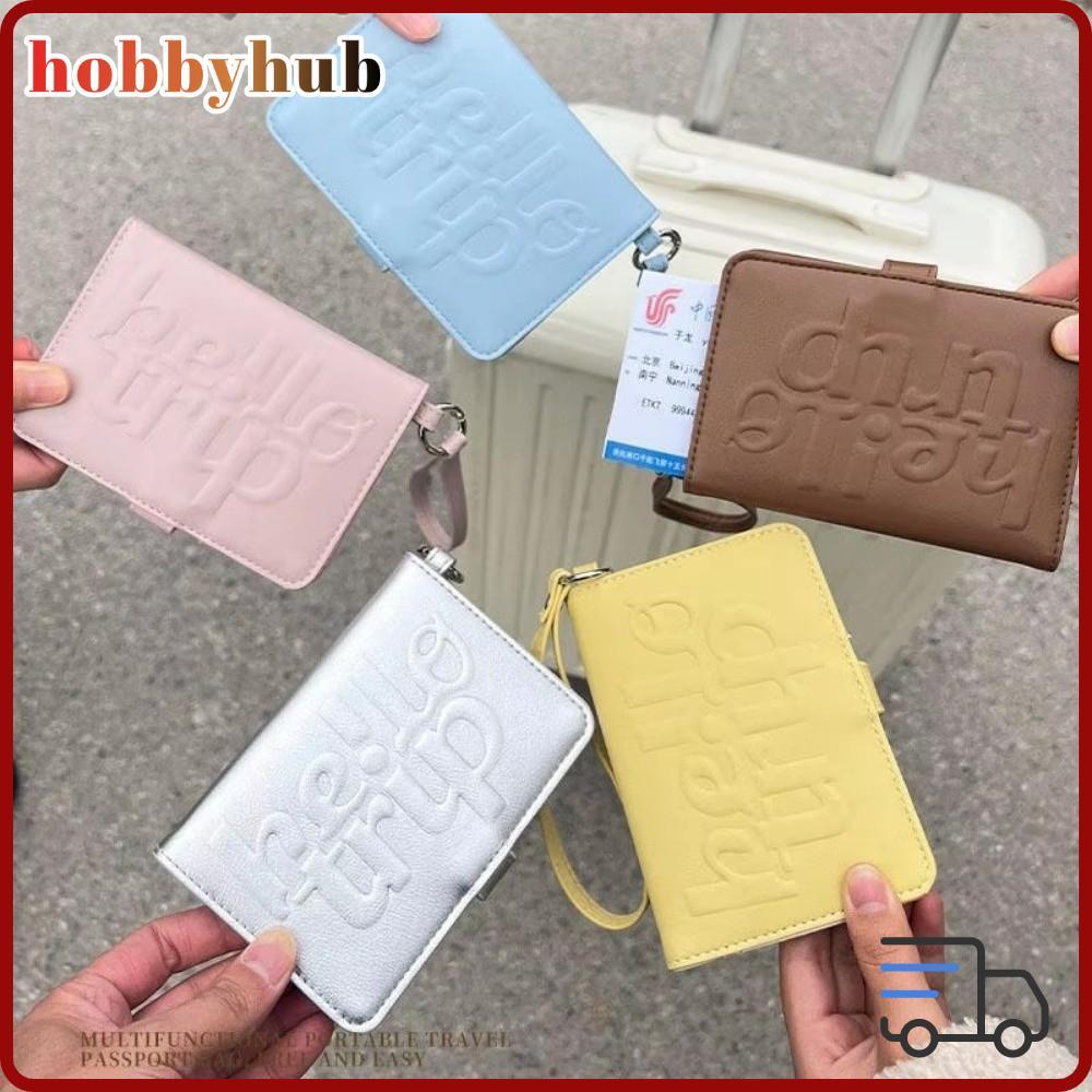 HOBBYHUB ผู้ถือหนังสือเดินทาง,ป้องกันการโจรกรรมพร้อมเชือกแขวนกระเป๋าสตางค์เดินทาง,แบบพกพา PU หนังคลิปหนังสือเดินทางสําหรับเครื่องบินตรวจสอบ-ใน ราคา ถูกที่สุด ดีลบีเคเค