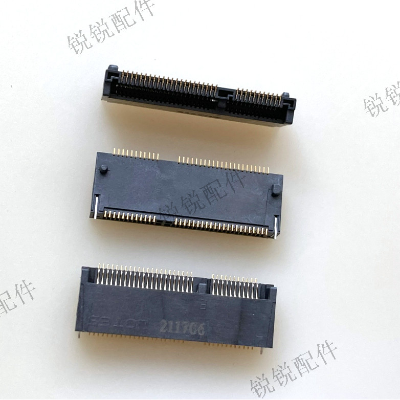 LOTES NGFF 67P Connector M.2 SSD ซ็อกเก็ตสล็อต 0.5 มม. E-KEY H3.2 ชุบทอง