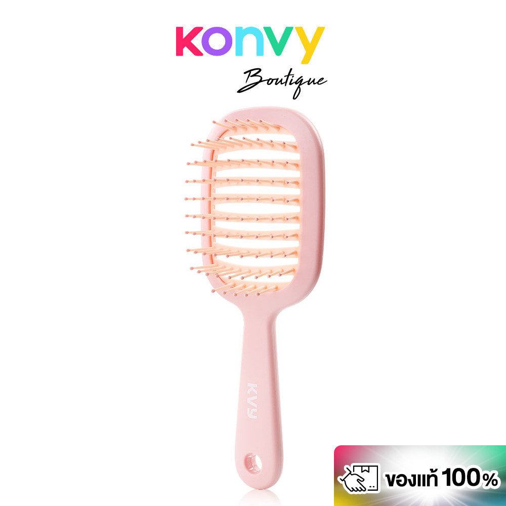 KVY Hollow Massage Air Cushion Hair Comb #Pink เควีวาย หวีแปรงนวดศีรษะ สีชมพู.