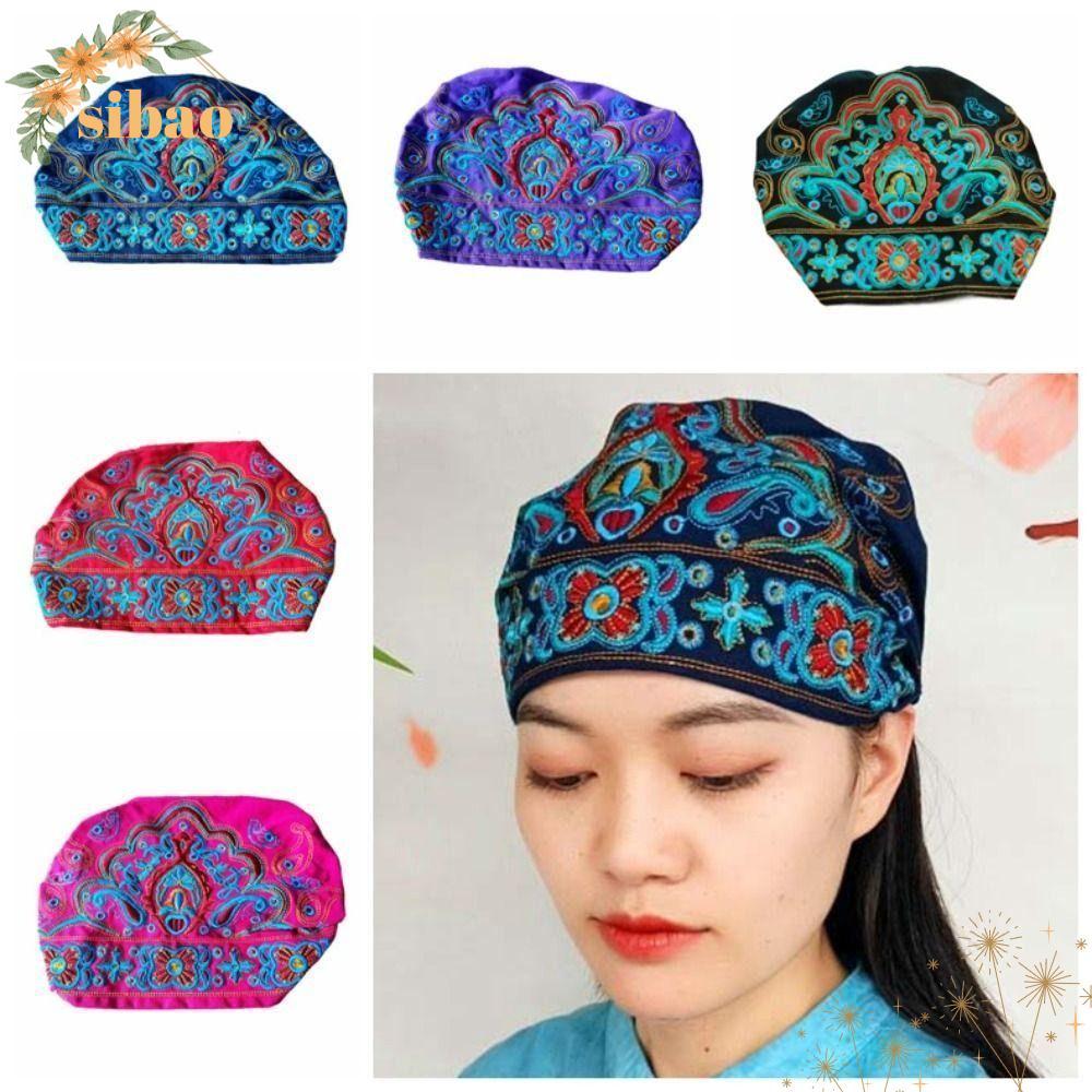 SIBAO ดอกไม้ Bandanas, Vintage Handcrafted Breathable Mexican Style หมวก Turban และ Beanies สำหรับผู