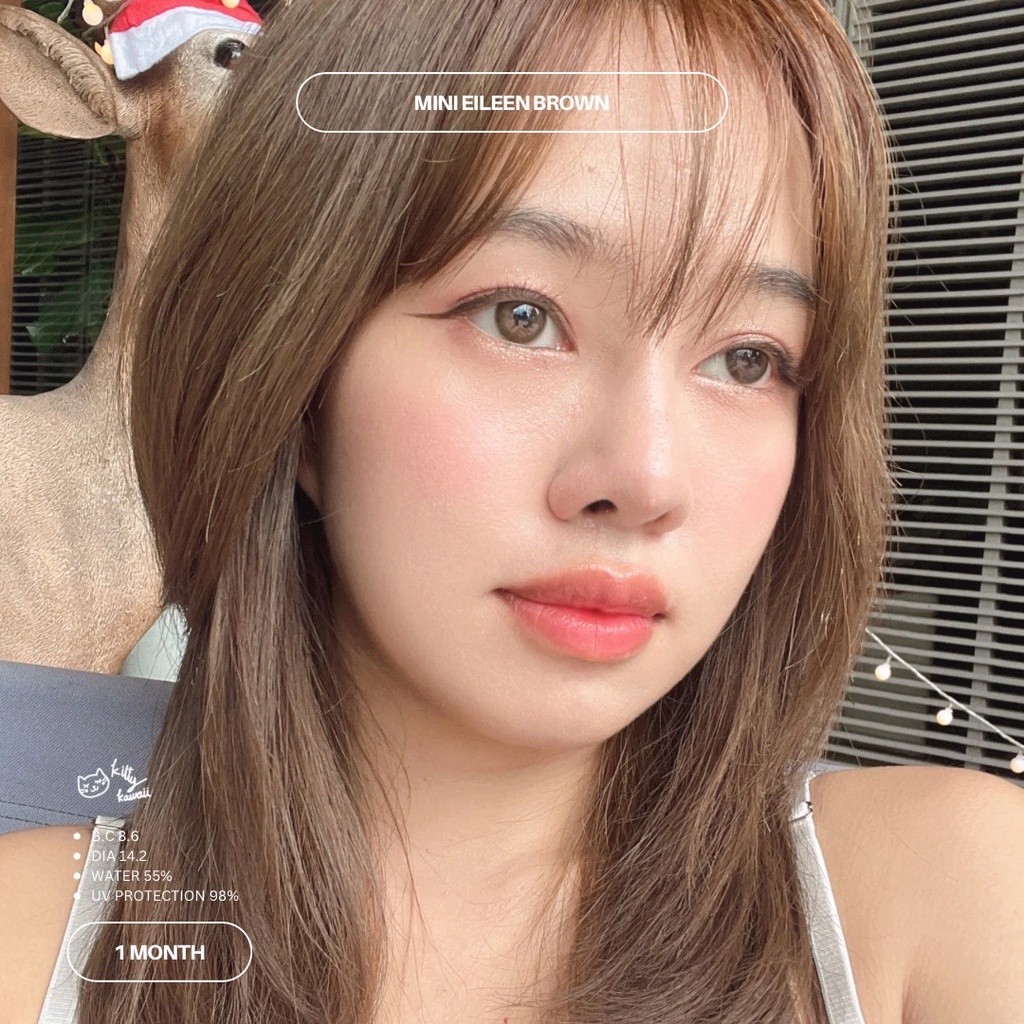 💖คอนแทคเลนส์ - รุ่น  Mini Eileen (kittykawaii)💖Size S💖สี : Brown/ Gray