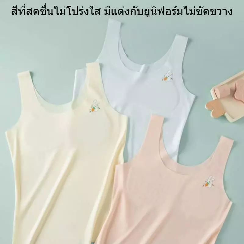 [Y D]🔥พร้อมส่ง🔥เสื้อซับในเด็ก เสื้อชั้นในเด็กผู้หญิง ผ้าไหมน้ำแข็งลายการ์ตูน ตัวยาว ไร้รอยต่อ สวมใส่สบาย #2504 thumbnail 7