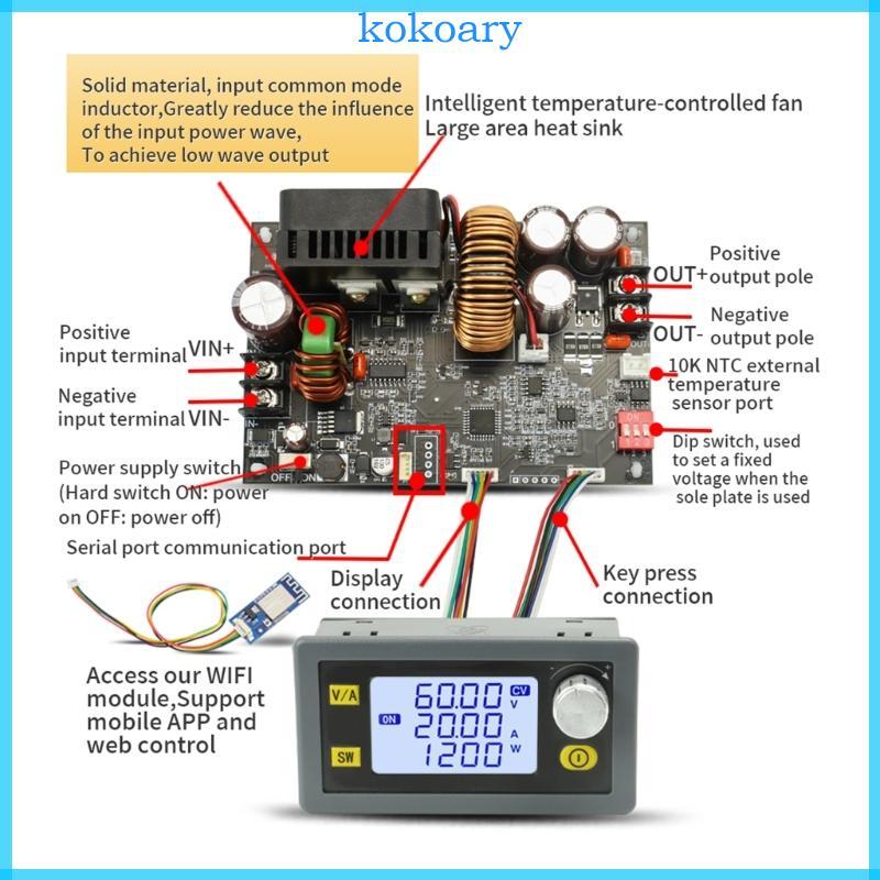 KOK XY6020L DC-DC 20A 1200W DC Step-Down Converter 6-70V ถึง 0-60V โมดูล