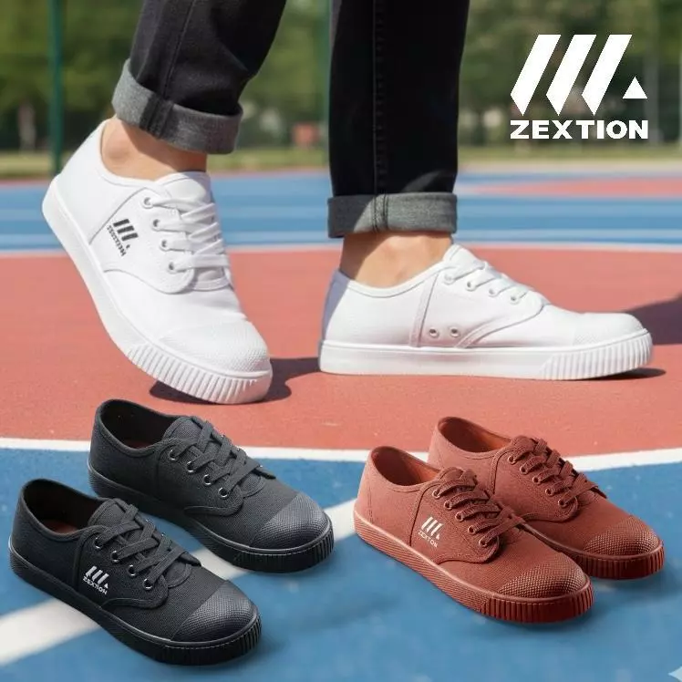 รองเท้าผ้าใบนักเรียน ZEXTION**(เซคชั่น)205X size30-45 ใส่เรียน ใส่ทำงาน เบา ทน แพ็คถุงซิปอย่างดี