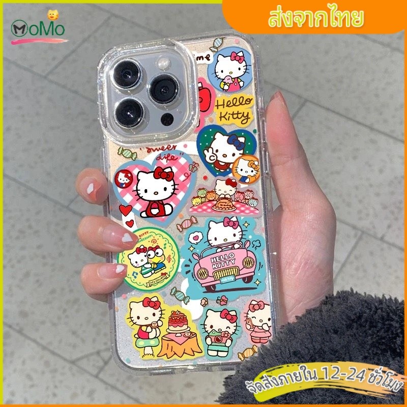 🎀MOMO🎀🔥ซอฟท์แอปเปิ้ลคิตตี้น่ารัก เคสiPhone 7Plus 11 Pro Max 13 11 12 14 15 Pro Max 7 8 14 16 Plus X XS XR Max SE 2020