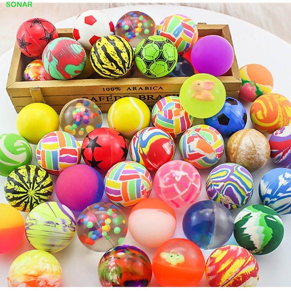 SONAR Rubber Bouncing Ball ของขวัญเด็กยืดหยุ่นกิจกรรมครอบครัว Luminous Fun Rubber Jump Ball Color Bouncing Ball