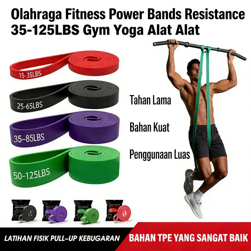 Band Power โยคะฟิตเนสยิมกีฬาฟิตเนสอุปกรณ์ 35-125LBS ความต้านทาน