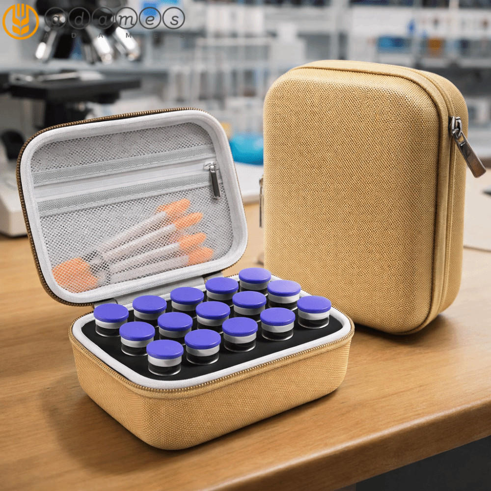 ADAMES Insulin Vials Case, 10ML Vials 15 Slot Insulin Storage Box, Vials Storage กันน้ําความจุขนาดให