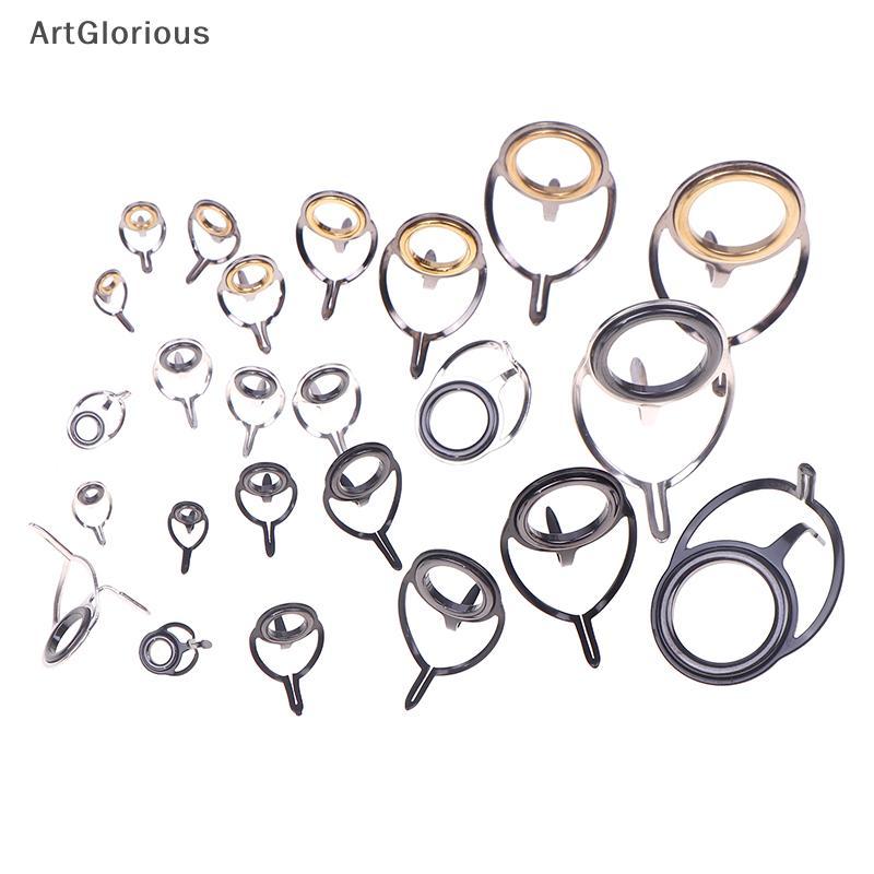 ชุดซ่อมสแตนเลสสำหรับตกปลา 8 ชิ้น/เซ็ต รวม Rod Guide และ Eye Guide Wire Loop