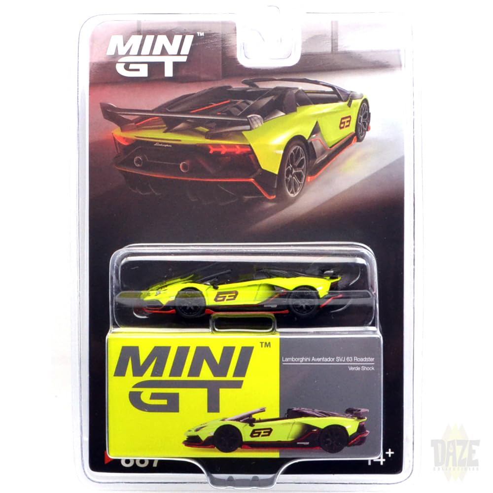 MINI GT 1:64 Scale LAMBORGHINI AVENTADOR SVJ 63 ROADSTER (VERDE SHOCK) MiJo Limited - Lamborghini Av