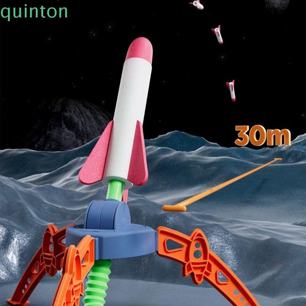 QUINTON Stomp Rocket Toy, Jump Plastic Rocket Launcher, Interactive Game Luminous Foam Pressed Outdo