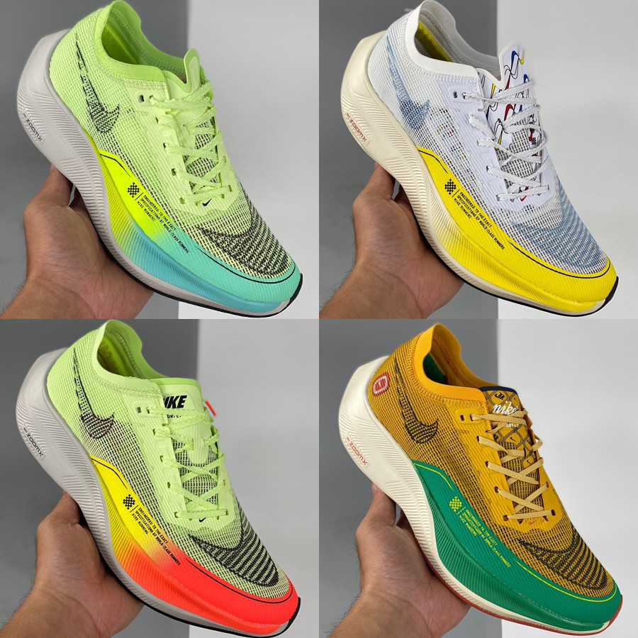 ZoomX Vaporfly NEXT% 2 ผู้ชายผู้หญิงรองเท้าวิ่งมาราธอน 1972 Dark Sulfur Stadium สีเขียวรองเท้ากีฬากล