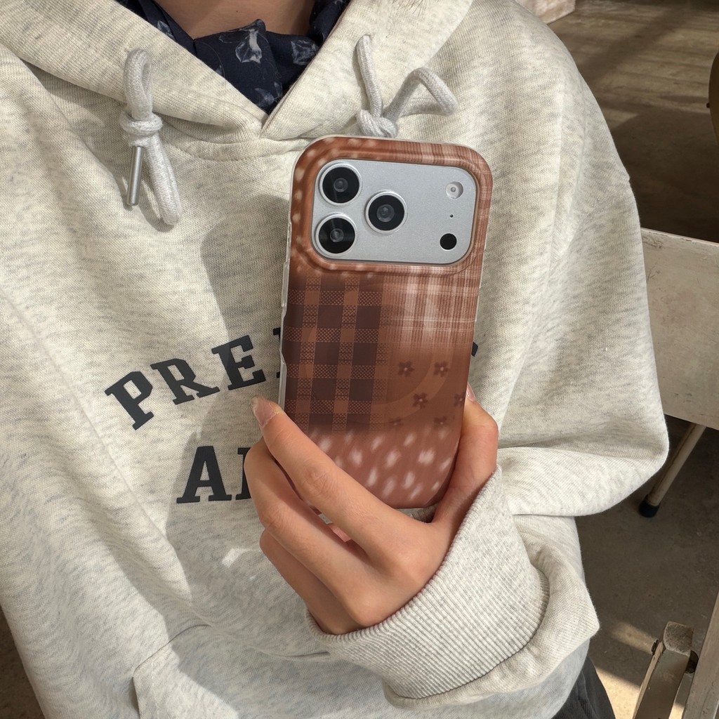 เคสไอโฟนลายกวางตารางหมากรุกแม่เหล็กเหมาะสําหรับ ไอโฟน 17 มือโปร สูงสุด, ไอโฟน 17, ไอโฟน 16, ไอโฟน 15