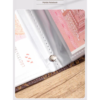 HOKEMP 100 หน้า สมุดออมเงิน สมุดปกหนัง สมุดออมทรัพย์หนัง PU พร้อมล็อครหัส สามารถนำกลับมาใช้ใหม่ได้