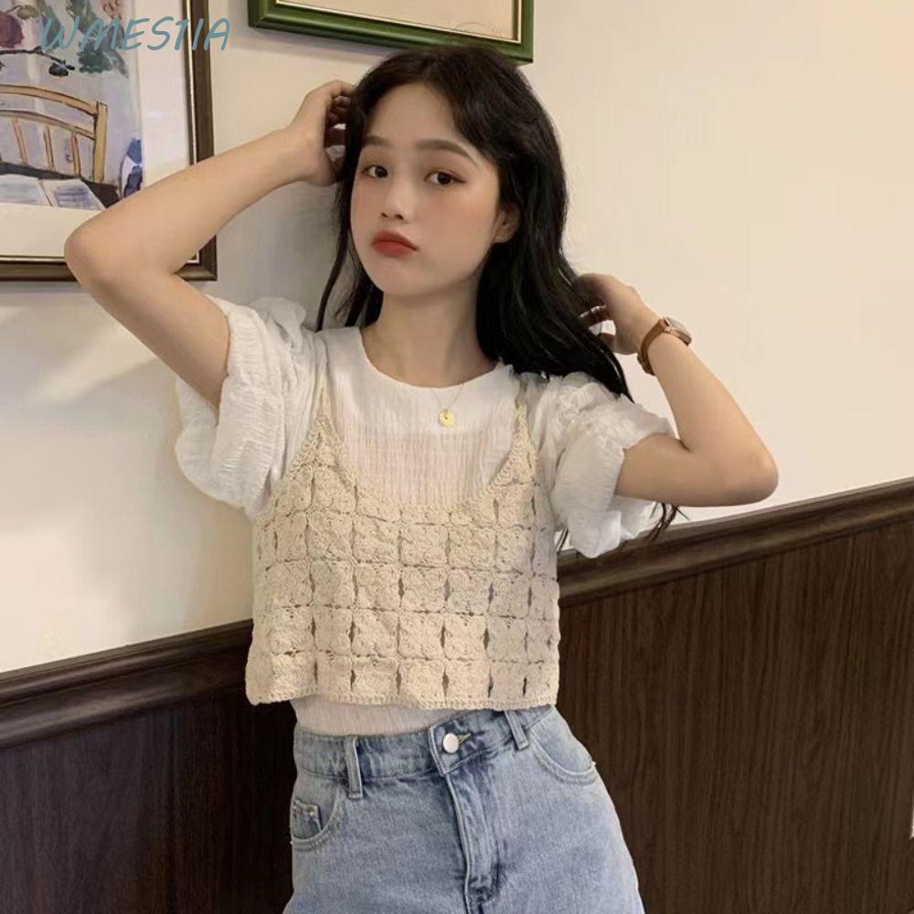 บิกินี่แขนกุดและเสื้อ-tank สำหรับวันพักผ่อนบนชายหาด แบบ crop top และ backless