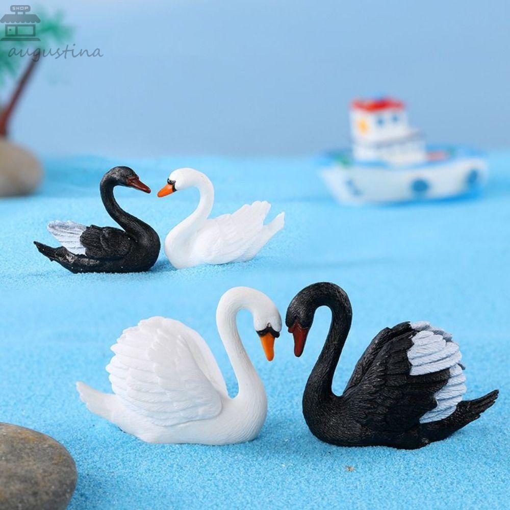AUGUSTINA Goose Model, Animal Cute Swan Miniatures, Cartoon Craft DIY Lover Swan Jewelry Garden