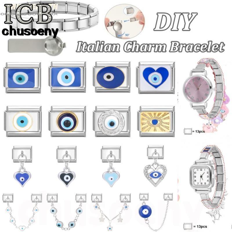สร้อยข้อมือฐานเงินสไตล์อิตาเลียน ขนาด 9 มิลลิเมตร ลายผีเสื้อและดอกไม้ DIY สไตล์วินเทจ