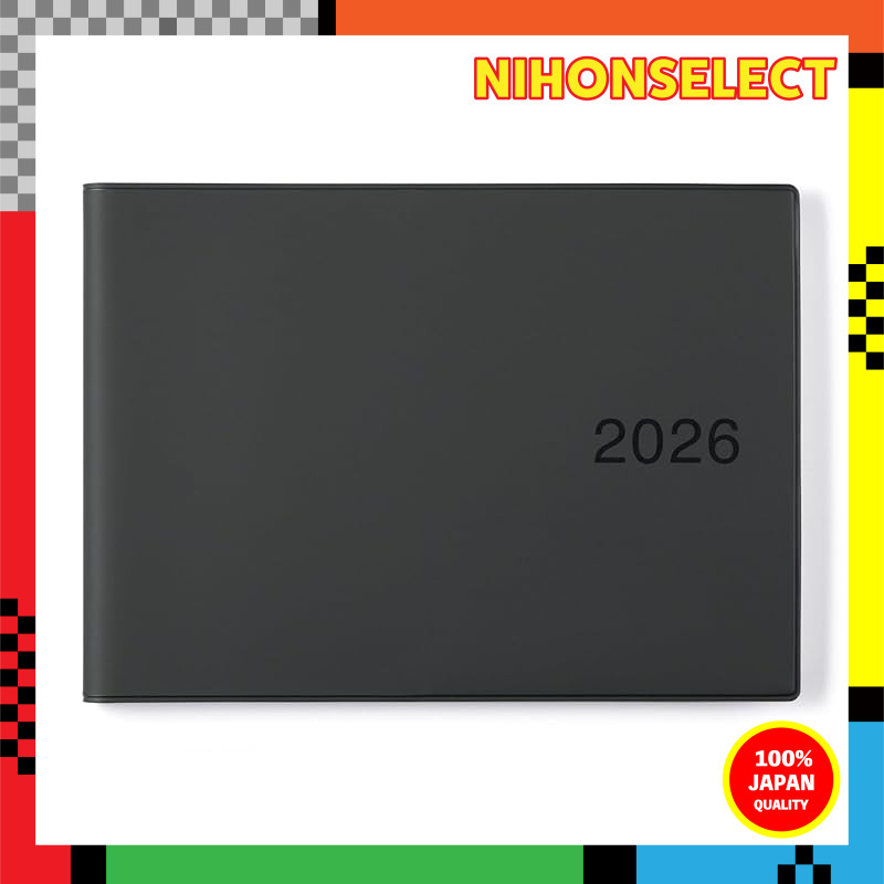 Muji B5 Half Size Schedule Planner - Monthly/Weekly - December 2025 Start - Monday Start - Dark Gray