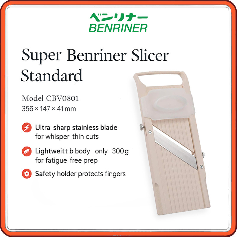 Benriner Super Mandoline Slicer | Standard + Spare Stainless Blades