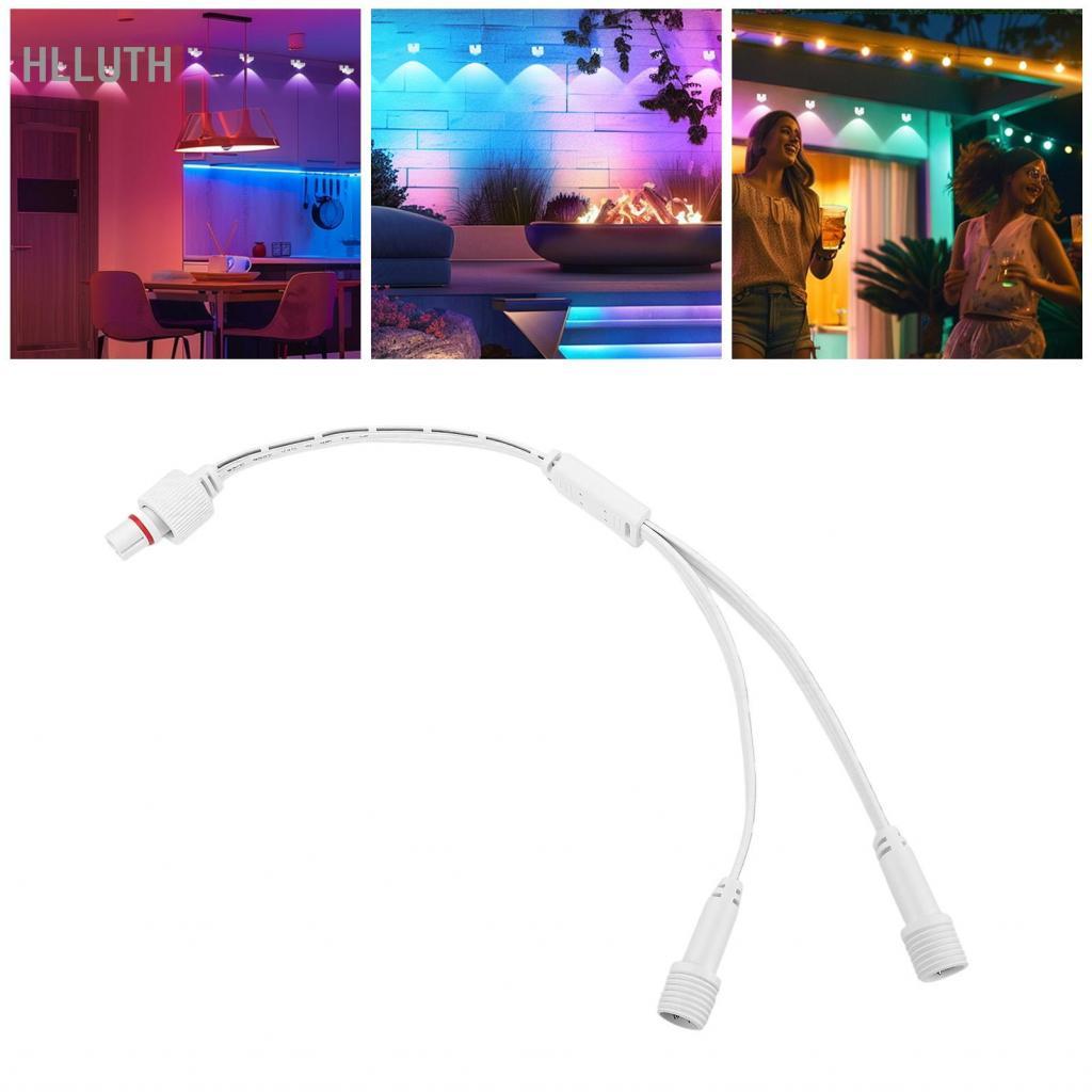 Hlluth Hlluth 2 ชาย 1 หญิง Y Splitter Fit สำหรับ Govee H705A H705B H705C ถาวรกลางแจ้ง 3 ขาเชื่อมต่อส