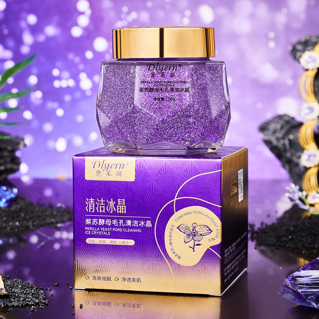 สินค้าใหม่วันนี้/ถ่ายทอดสด 130g Delaiyan Perilla Yeast Pore Cleanser Ice Crystal Gel Makeup Remover 