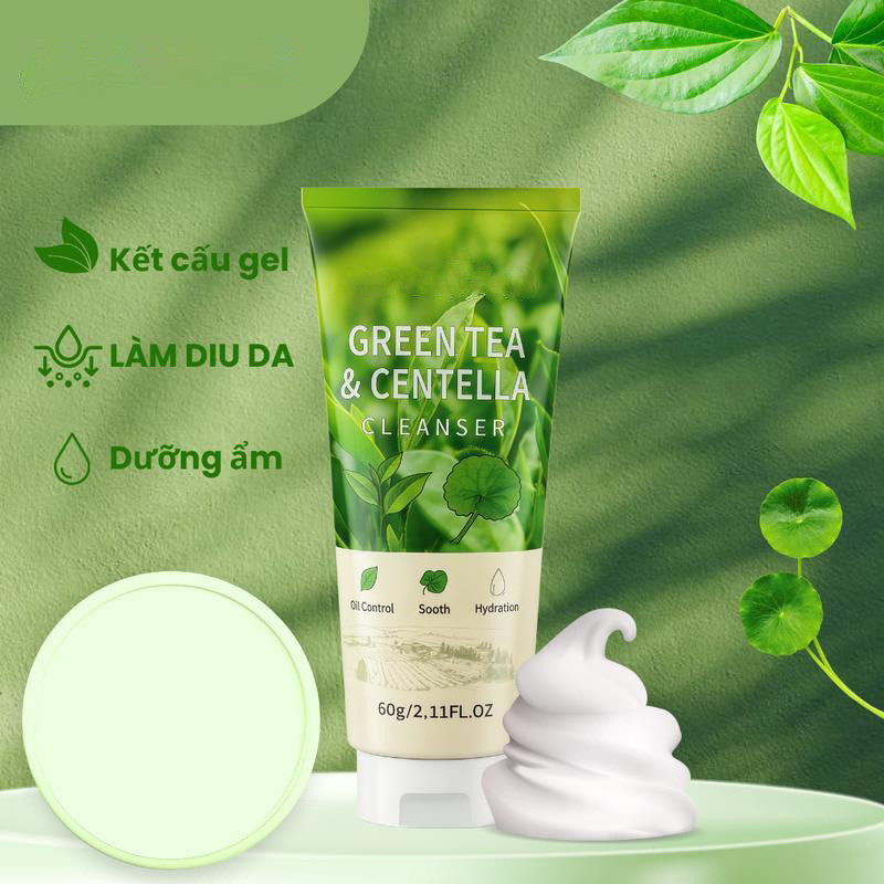 พร้อมส่ง จัดส่งรวดเร็ว TK ชาเขียวขายดี & CENTELLA CLEANSER GREEN TEA CENTELLA Asiatica CLEANSER Mild