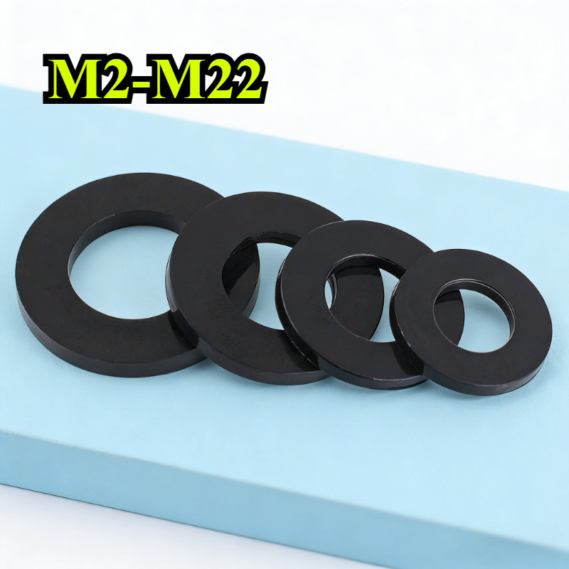 [ZQ-R] ปะเก็นพลาสติกสีดําปะเก็นแข็ง PA66 ปะเก็นไนลอนฉนวนปะเก็นแบน M2M2.5M3M4M5-M22