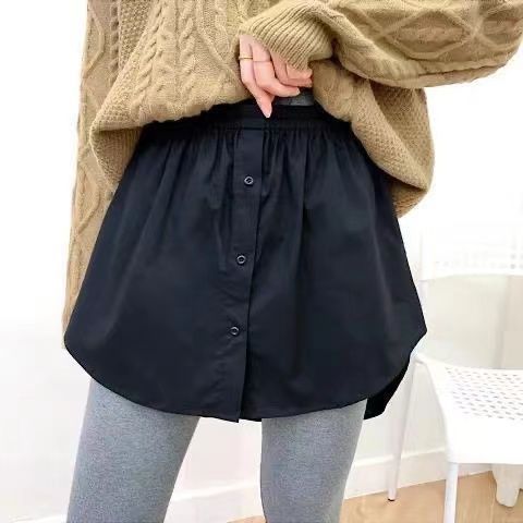 韩版A字半身裙遮屁帘新款百搭衬衫假下摆卫衣搭配女网红内搭遮胯The Hem of the Men's and Women's Skirts with a Fart Curtain26.3.2