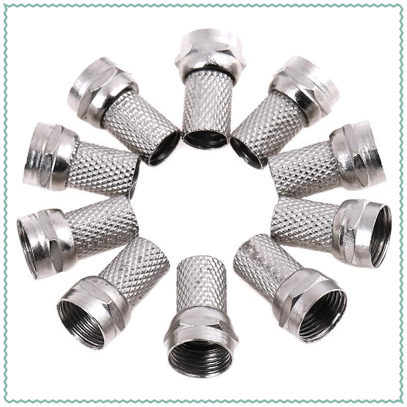 นาย นายใครใครใคร คอเต่าอุปกรณ์ต่อพ่วงเดิม 10 ชิ้นเชื่อมต่อดาวเทียมทีวีสกรูทางอากาศบิดสําหรับ RG6 สาย