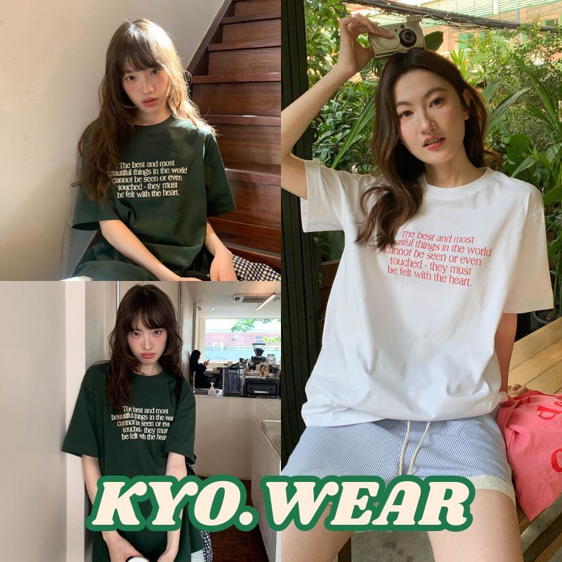 KYO เสื้อยืดผู้หญิง OVERSIZE สไตล์ลำลอง พิมพ์ลาย "BEST AND MOST" ผ้าCOTTON โคตรนุ่ม โคตรนุ่ม เสือใส่สบาย【COD】