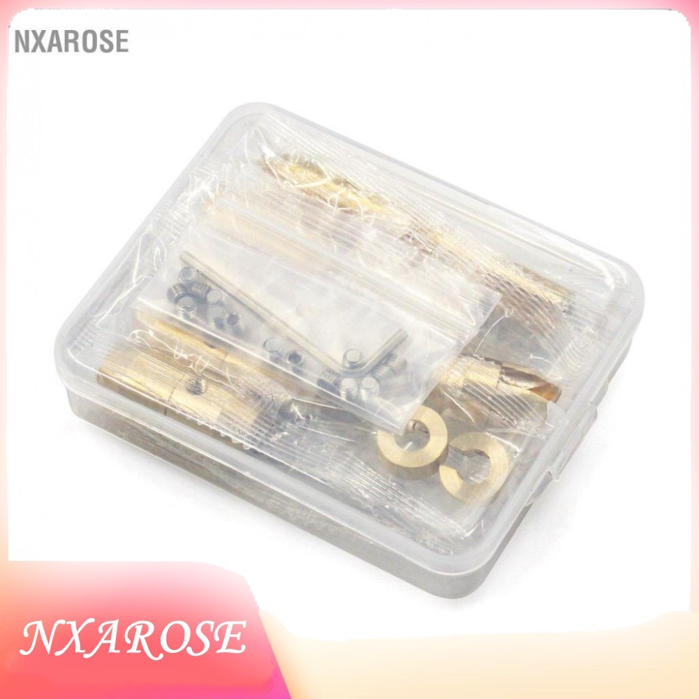 Nxarose 14 ชิ้นชุดน้ำหนักล้อรถจักรยานยนต์ Spoke Balance Weights ชุดเติมทองเหลือง Balancing พร้อมประแจรูปตัว L (12 ชิ้น)