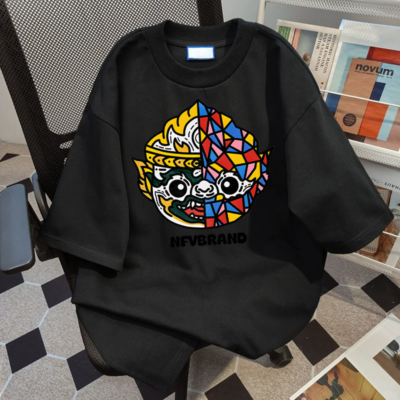 【จัดส่งจากกรุงเทพฯ】LABZAA  ️ ลายสกรีนสีสัน เสื้อยืดทรงหลวม ใส่สบาย ระบายอากาศ YG4939 ราคา ถูกที่สุด ดีลบีเคเค แกลเลอรีภาพที่ 4