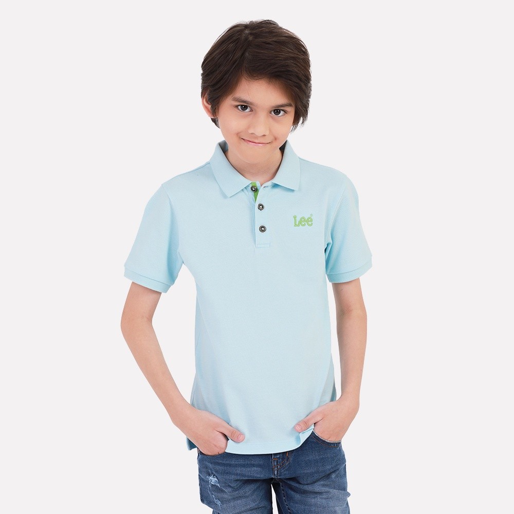 LEE KIDS เสื้อยืดโปโลเด็กผู้ชาย ทรง Polo Fit รุ่น LK K2003102 สีฟ้า