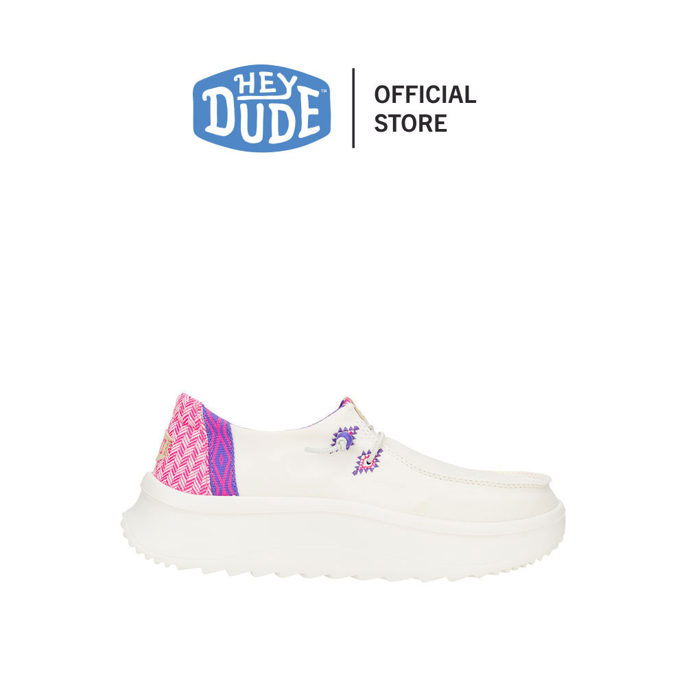 HEYDUDE รองเท้าลำลองผู้หญิง WENDY PEAK CHAMBRAY WOVEN รุ่น 41946-102 - WHITE/PINK