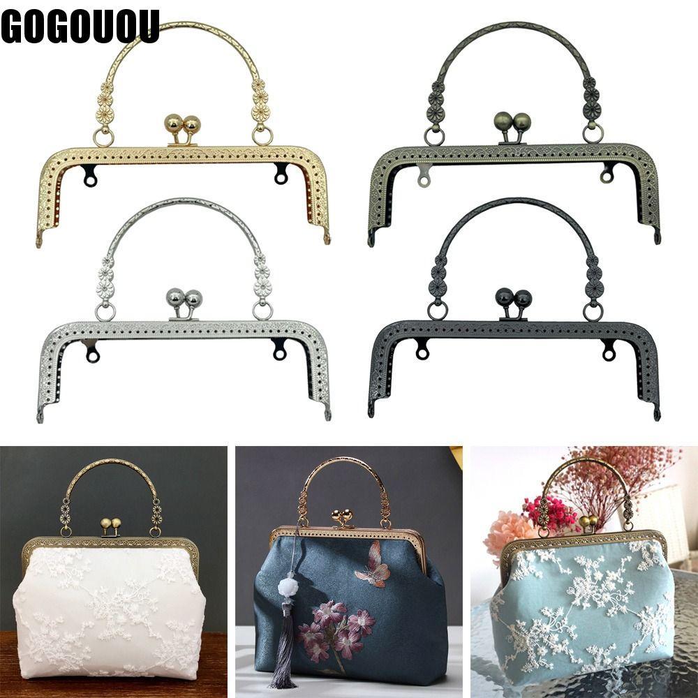 GOGOOU Purse Frame Kiss Clasp, Metal Vintage Purse Clasp Frame, Mini Bag Hardware Purse Frame Bag Ma