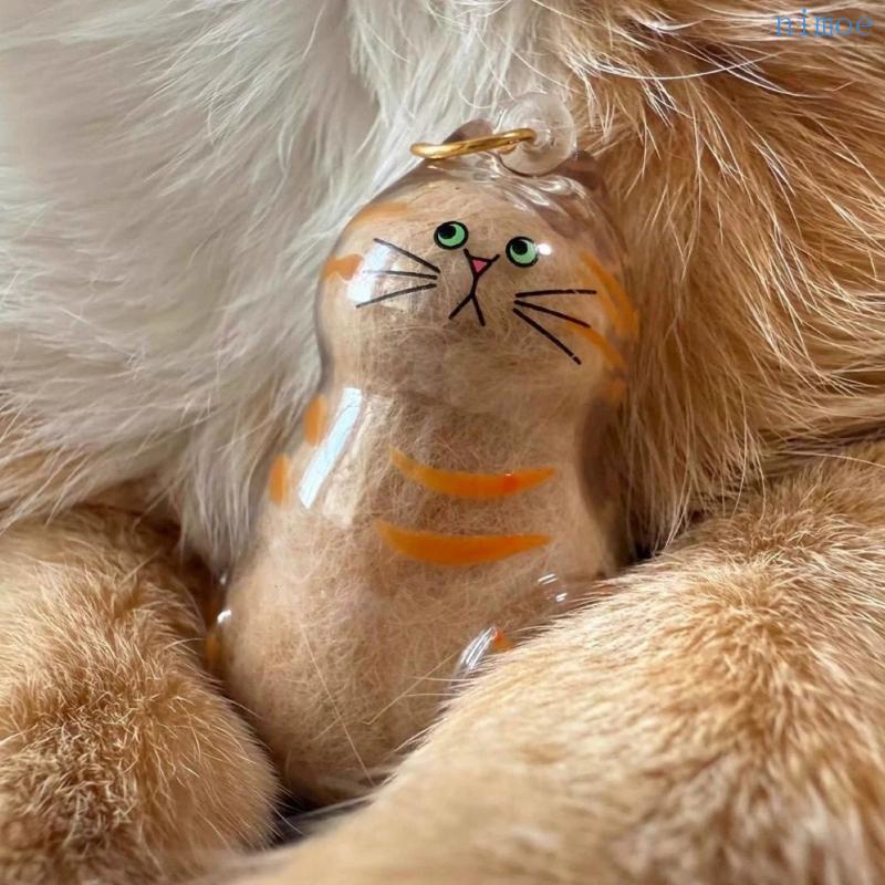 Nio Memorial รูปลูกแมวสัตว์เลี้ยง Hair Catcher จี้กระเป๋าอุปกรณ์เสริมสําหรับดูแลเส้นผมทุกวัน