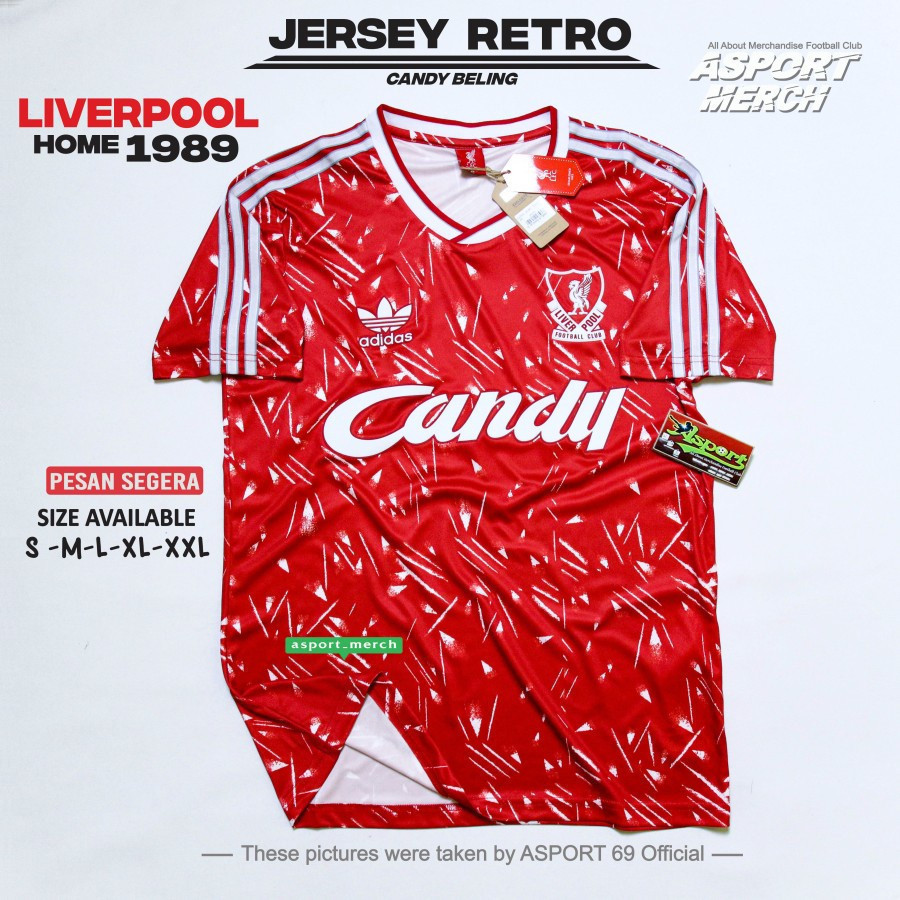 LIVERPOOL HOME JERSEY 1989 RETRO CANDY แก้ว