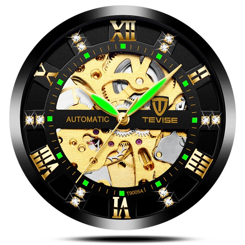 TEVISE Luminous Skeletonized Mens Mechanical Watch️