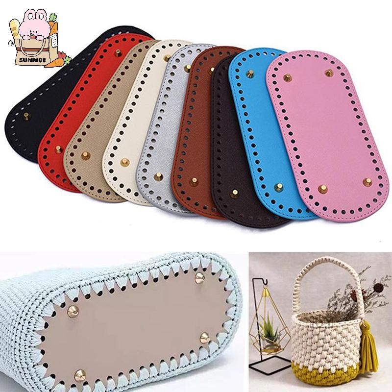 <![ใหม่] ฐานกระเป๋า PU ขนาด 22x10 ซม., สำหรับทำมือ พร้อมรูcrochet