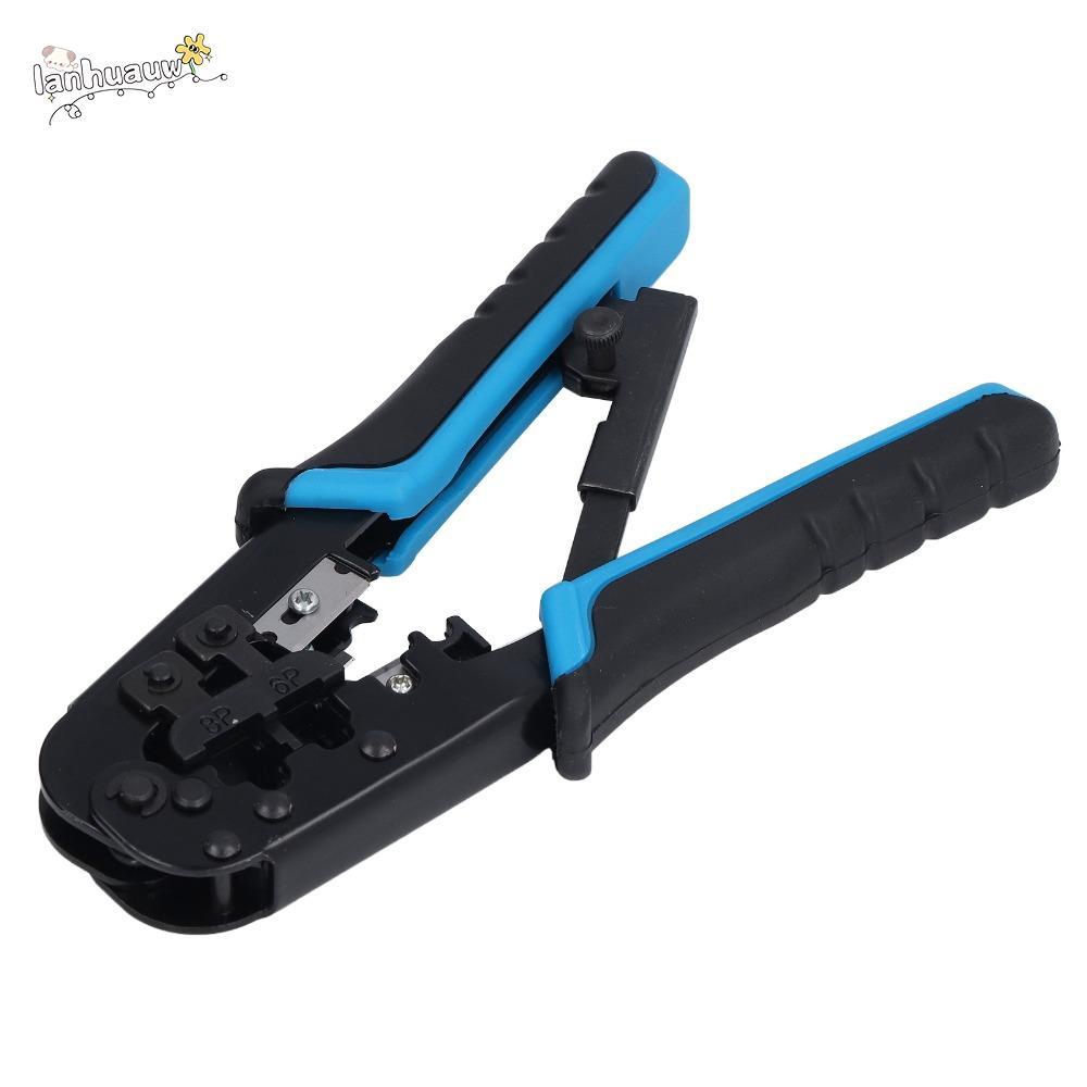 LANHUHU เครื่องมือจีบแบบแยกส่วน, All-in-One เครื่องตัดลวดในตัวและ Stripper RJ45 Crimp TOOL, 6 in 1 C