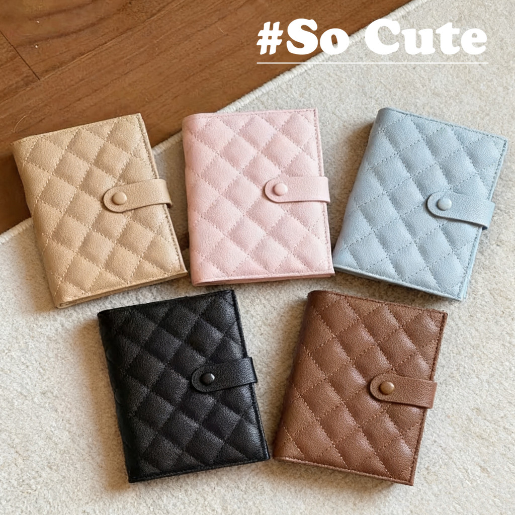 Passport holder ลายตาราง หนัง PU พร้อมช่องใส่บัตรเครดิตหลายช่อง ดีไซน์พกง่าย KKHOME