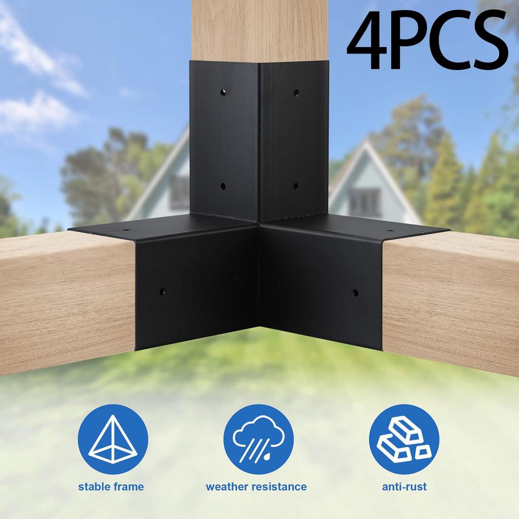 [svzfjuv] 4 ชิ้น Pergola Brackets คานไม้เสริมพรีเมี่ยม 4x4 Pergola Kit DIY ไม้ Pergola Brackets ชุดฐ