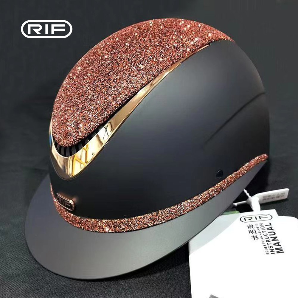 RIF Equestrian Knight Equipment: Equestrian Rhinestone Riding Helmet, Sports Training Breathable Equ