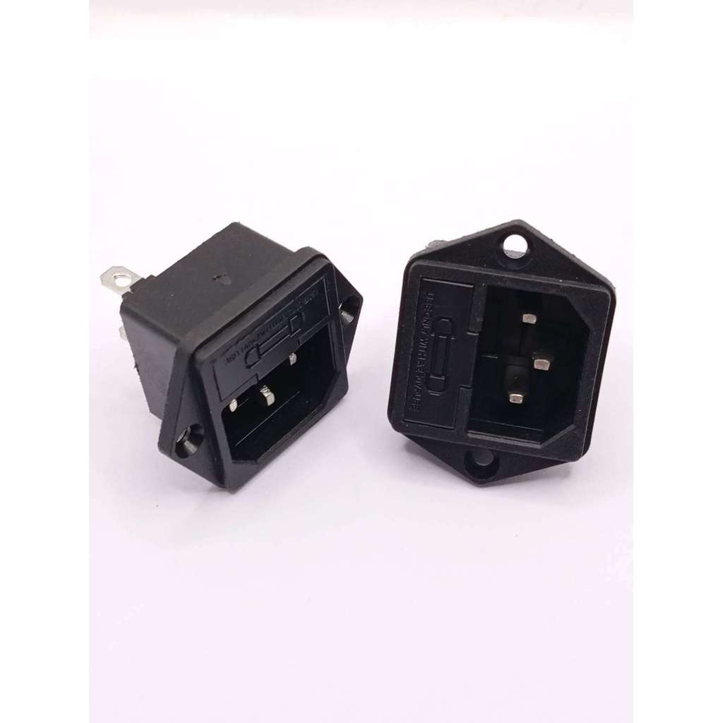 เต้ารับปลั๊กไฟ AC ชนิดติดแท่น (Panel Mount) รุ่น AC-03 ซึ่งเป็นมาตรฐาน IEC 60320 C14 พร้อมส่งจากไทย