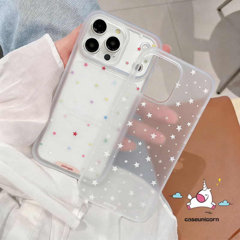 สำหรับ Samsung A36 A15 A07 A05s A17 A35 A06 A24 A16 A15 A54 A34 A53 A55 S23 S24 S25 ULTRA เคสสีขาวดาวเรียบ รูใหญ่ด้าน